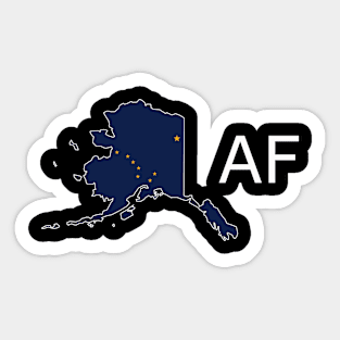 Alaska Flag State Outline AF (white) Sticker